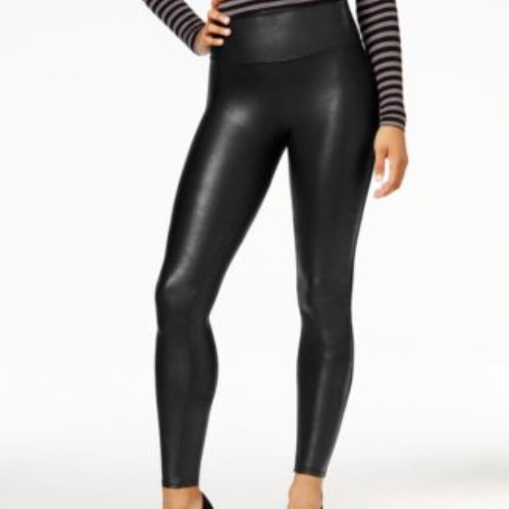 Spanx faux‎ leather leggings women's small black